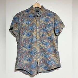 J.Crew Floral Print Short Sleeve Shirt - 100% Cotton - Approx Size M